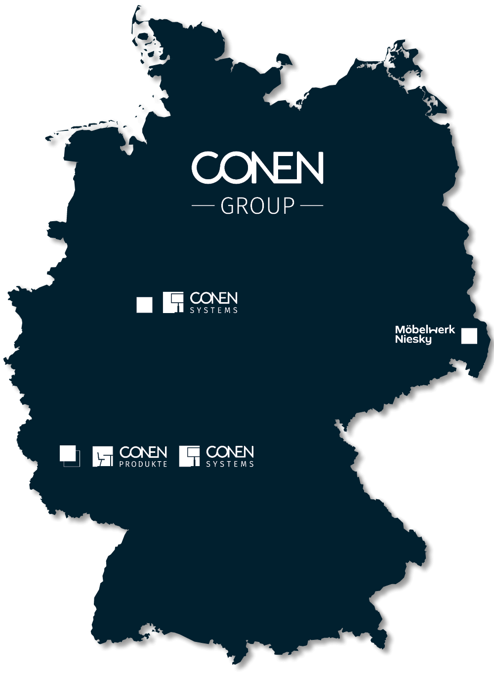 Conen Group Standorte auf der Deutschlandkarte