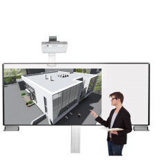 Produktbild Whiteboard deluxe 130 Tafel, elektrisch höhenverstellbar, zur Wandmontage mit Bodenplatte 