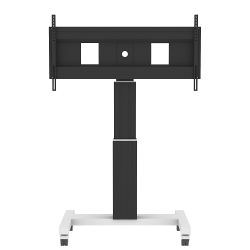 Produkt Bild Elektrisch höhenverstellbarer XL TV Rollständer, mobiler Monitorständer, 50 cm Hub SCEXLBK