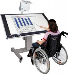 Product image Mobile tiltable whiteboard workITdesk for different projectors SCETTIHNEO