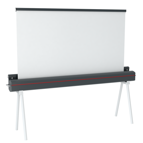 Product image projection screen with retractable adjustable feet - "Contour 
